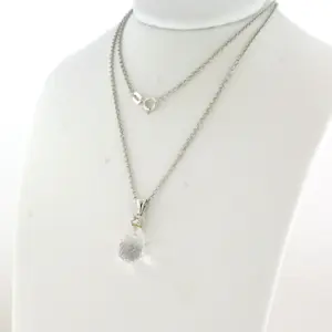14k gouden collier e hanger met berg kristal en briljant geslepen diamant 0.10ct kopen? Bied vanaf 370!