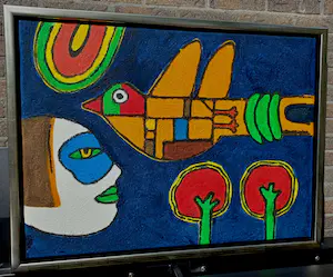 Corneille - Vamp lunaire et oiseau de nuit, carborundum druk (mooi ingelijst, groot) kopen? Bied vanaf 895!