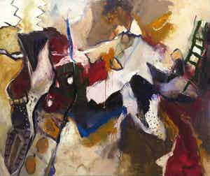 Alexander Vogels - Olieverf op doek, Aarden wal (Zeer groot) verkocht voor € 500!