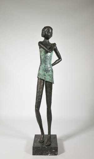 Isabel Ruys-Dudok van Heel - Bronzen beeld met tweekleurig patina, Eerste dans kopen? Bied vanaf 1300!