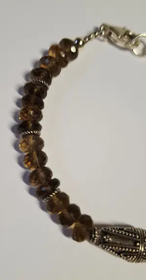 Nieuwe zilveren Armband met facet geslepen rookkwarts kopen? Bied vanaf 75!