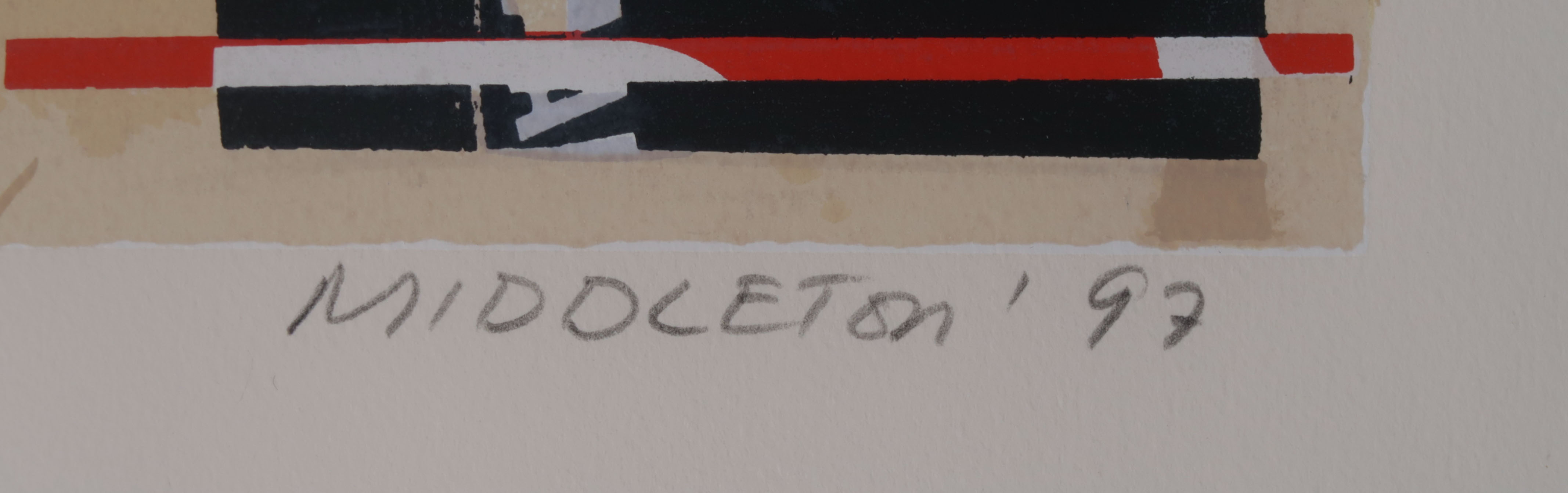 Sam Middleton - Zeefdruk, Composition I - Ingelijst kopen? Bied vanaf 35!