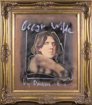 Peter Donkersloot - Handbewerkte prent, Oscar Wilde - Ingelijst verkocht voor € 1!
