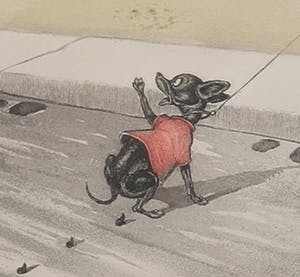 Arthur Boris O'Klein - Handgekleurde ets, Les chiens uit de serie Dirty Dogs of Paris - Ingelijst kopen? Bied vanaf 10!