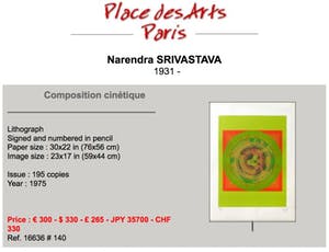 Srivastava Narendra - Indrukwekkend geometrisch werk in bijzondere kleurstelling kopen? Bied vanaf 1!