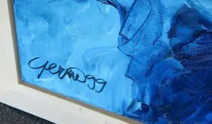 Gerriet Postma - Olieverf op doek, Blauwe Stad (Zeer groot!) + gesigneerd boek! kopen? Bied vanaf 900!