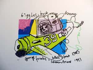 Herman Brood - Kleurenzeefdruk BIGGLES Handgesigneerd. verkocht voor € 175!