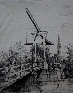 Jan Poortenaar - Ets: Edam- 1945 kopen? Bied vanaf 45!