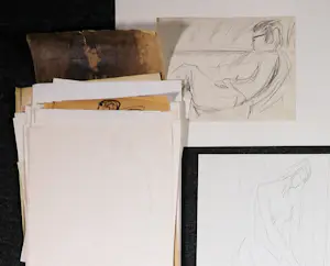 Janus Nuiten - Verschillende technieken, Lot van 40 schetsen van figuren kopen? Bied vanaf 100!
