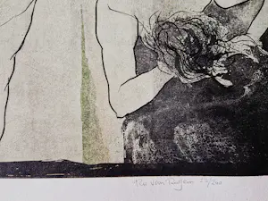 Ru van Rossem - G.I.N. Gallery 1982 - grote kleuren-Ets "TOMBE" - potloodgesigneerd kopen? Bied vanaf 45!