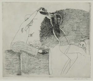 Pat Andrea - Ets, Zonder titel - Ingelijst kopen? Bied vanaf 40!