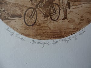 Leentje Linders - Ets. Titel, "De Vliegende Fiets". kopen? Bied vanaf 20!