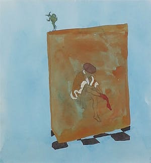 Karin Bos - Gouache, Zonder titel - Ingelijst kopen? Bied vanaf 35!