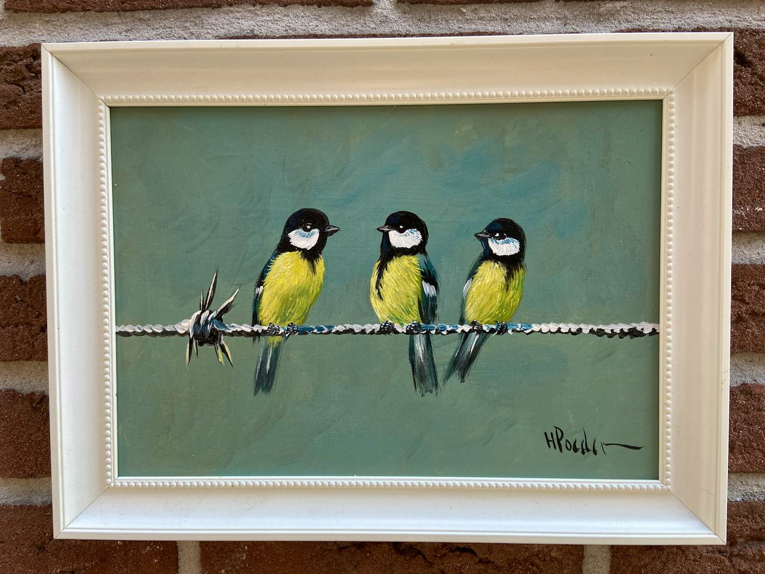 Henk Poeder - Koolmezen op prikkeldraad verkocht voor € 79!