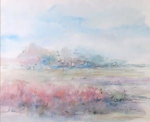 Niet of onleesbaar gesigneerd - Aquarel op papier, Zonder titel - Ingelijst kopen? Bied vanaf 1!