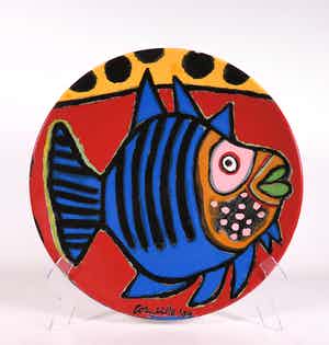 Corneille - Keramieken wandbord i.s.m. Koninklijke Tichelaar Makkum, Poisson des mes chaudes verkocht voor € 1!