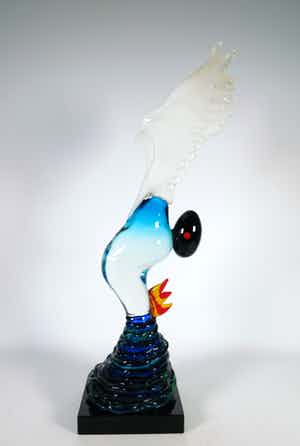 Michel van Overbeeke - Glas, Gevleugeld figuur verkocht voor € 100!