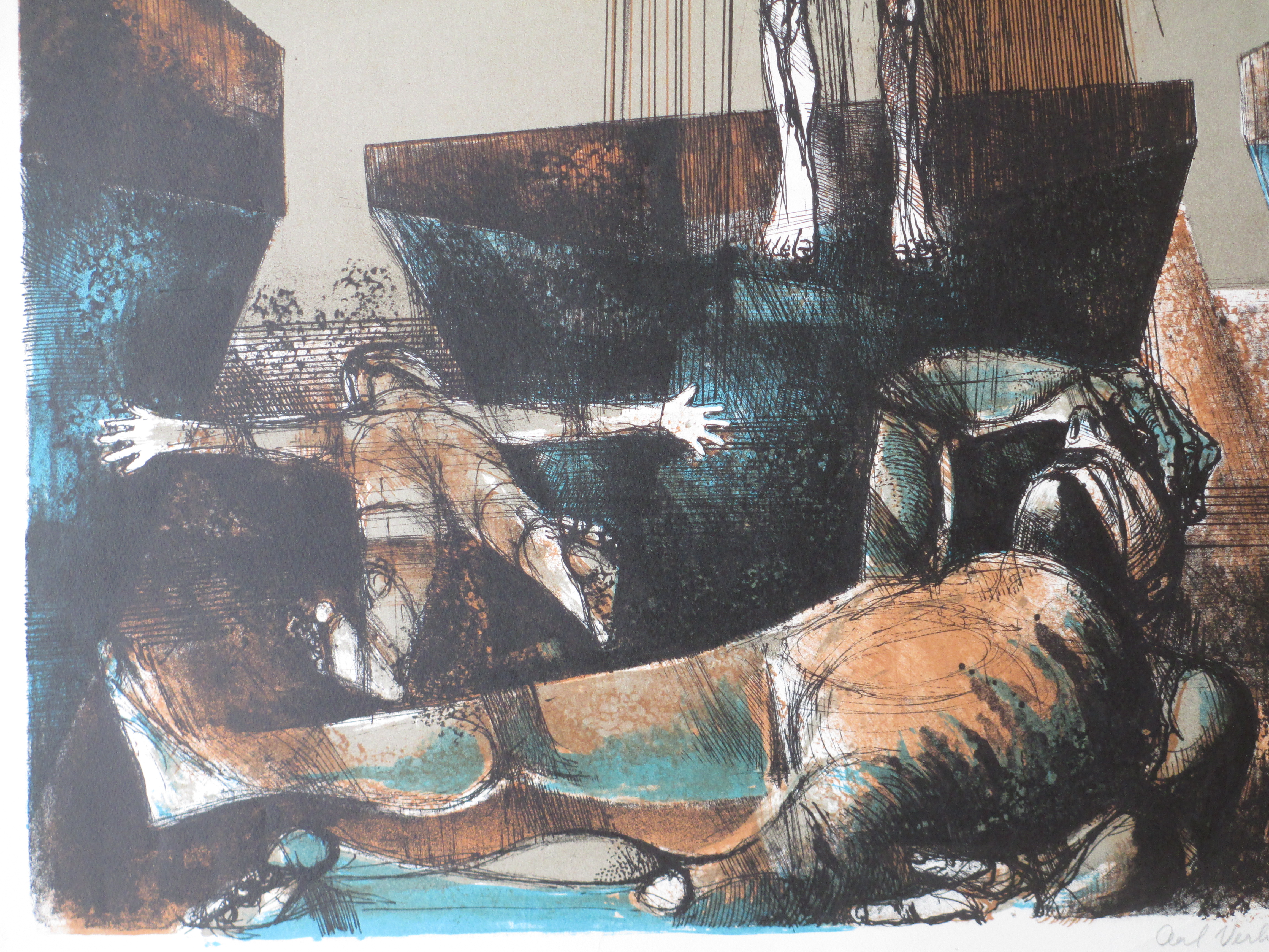 Aat Verhoog - De Gevallenen - Kleurenlitho kopen? Bied vanaf 35!