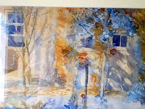 Gerrit van IJperen - "Tuin in het Zonlicht" - Aquarel, Ingelijst verkocht voor € 75!