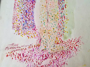 Theo Beerendonk - Bijzonder in 1967 pointillistisch geschilderd vrouwelijk naakt - mooi gelijst! kopen? Bied vanaf 265!