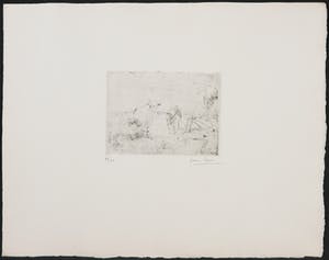 Frans Hens - Ets, Z.T. Landschap met koeien kopen? Bied vanaf 1!