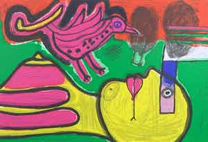 Corneille - Zeefdruk, Le reveil verkocht voor € 120!