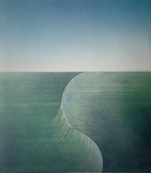 Willem de Vries - Houtsnede - 'Landschap in tweeën' - 1990 (Kleine oplage) kopen? Bied vanaf 75!