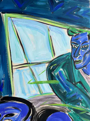 Inez van Beusekom - acrylverf op papier | 'Kijken no. 4' | 1986 (UNIEK WERK) kopen? Bied vanaf 1!
