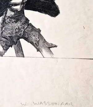 Willem Abraham Wassenaar - monochrome jaren 30 lithografie "3 kauwen op tak" potloodgesigneerd kopen? Bied vanaf 34!