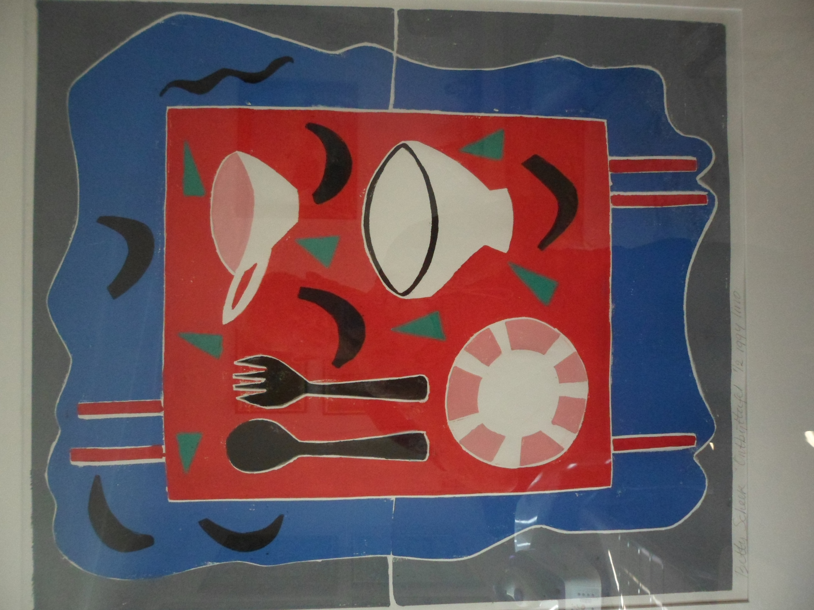 Betty Scheer - Ingelijste hoogdruk uit oplage van twee, titel," Ontbijttafel". kopen? Bied vanaf 30!