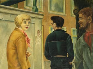 Niet of onleesbaar gesigneerd - Olieverf op doek , Op een gracht in Amsterdam – ingelijst - 1958 kopen? Bied vanaf 1!