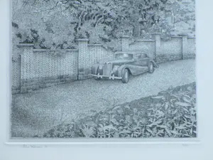 Philip Wiesman - Lommerrijke omgeving met automobiel - Ets kopen? Bied vanaf 70!