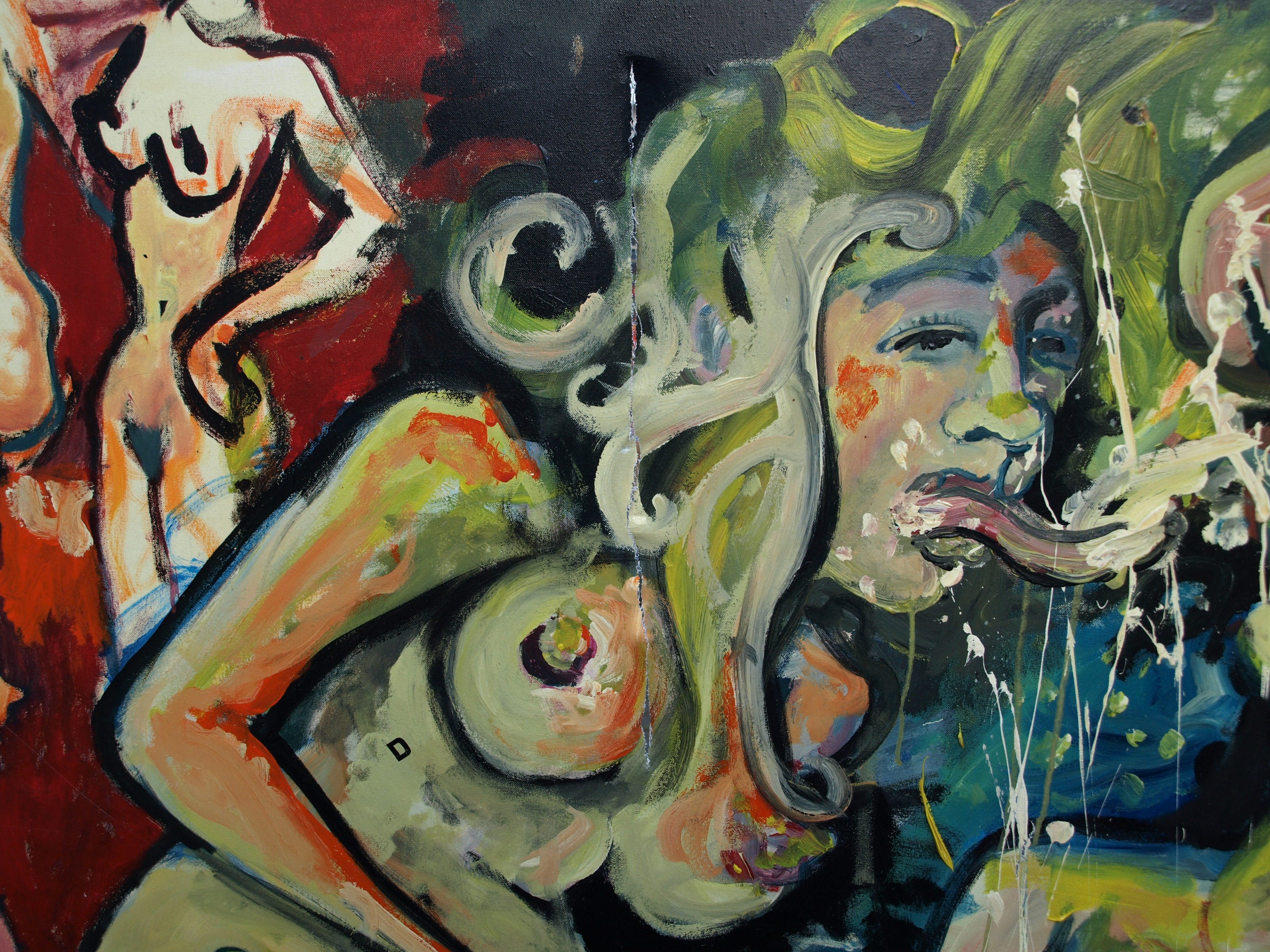 Peter Klashorst - Acrylverf op doek – “Billen” – Zeer GROOT - ca. 1995 kopen? Bied vanaf 1!