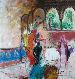 Martin van Dijk - Olieverf en acryl op doek, Alcazar - Ingelijst (Groot) kopen? Bied vanaf 400!