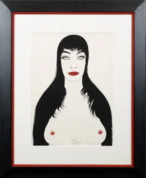 Buy Felix Labisse - "Les Promesses d'un Visage" Kleurenlitho uit de reeks "Les Fleurs du mal" 1975? Bid from 189!