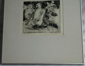 Jan Sierhuis - Ingelijste ets , Familie aan het strand - 1962 kopen? Bied vanaf 50!