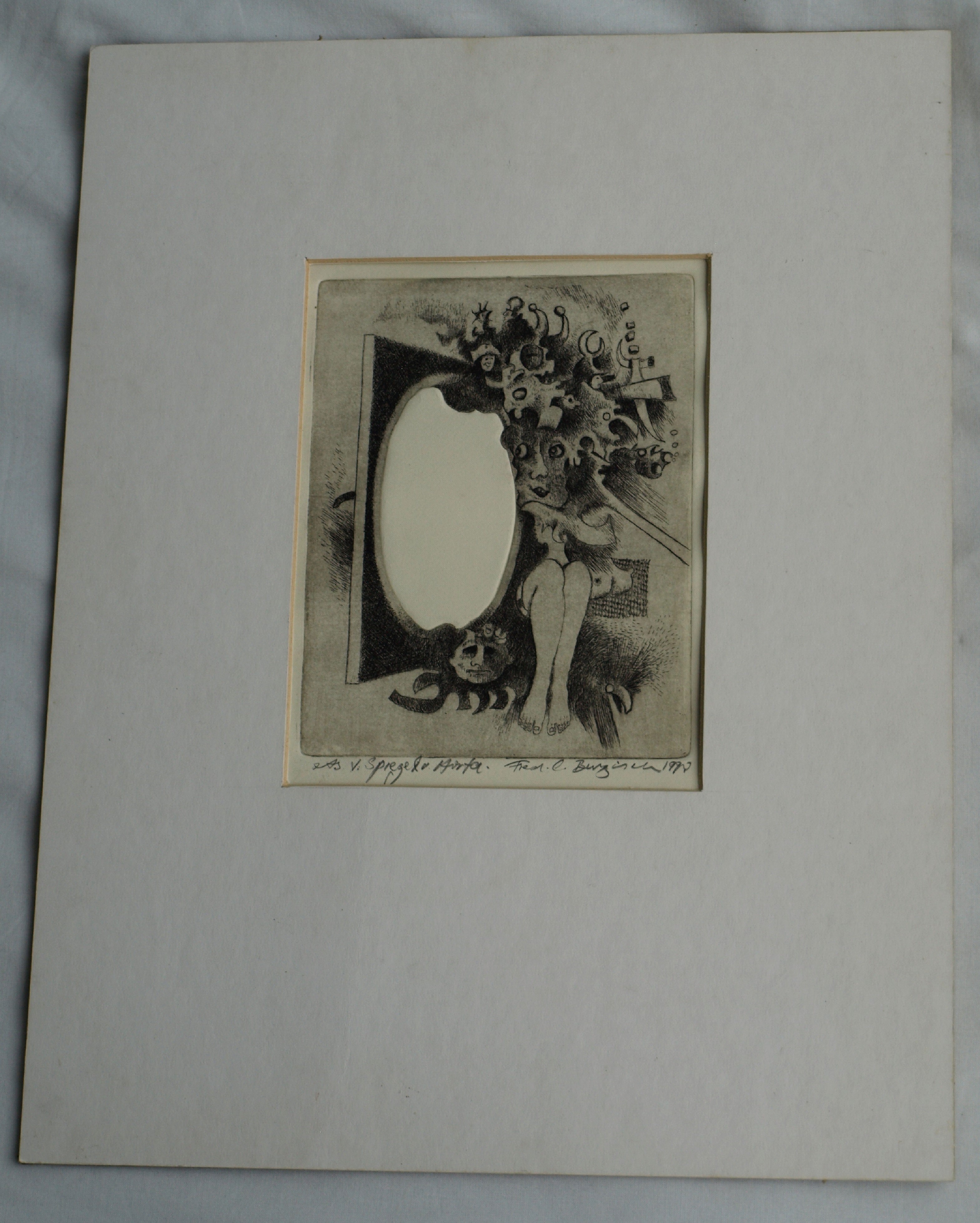 Niet of onleesbaar gesigneerd - Ets, Voor de Spiegel – gesigneerd - 1970 kopen? Bied vanaf 1!