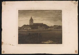 Albert Hemelman - Ets, Dorpsgezicht met kerk kopen? Bied vanaf 35!