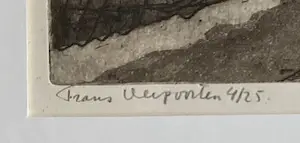 Frans Verpoorten - Ets - ingelijst - winterlandschap - gesigneerd - 4/25 kopen? Bied vanaf 40!