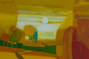 Ton Schulten - handgesigneerde kleurenzeefdruk | 'Zonnebergweg II' (INGELIJST) kopen? Bied vanaf 325!