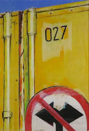 Sophie Mellema - Pastel op board, Verkeersbord - Ingelijst kopen? Bied vanaf 70!