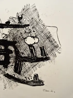 Wim Motz - Grote 1960 monochrome litho - abstracte compositie - E.A. exemplaar gesigneerd kopen? Bied vanaf 40!