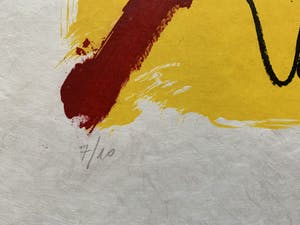 Antoni Tapies - kleurenlitho - 'l'Emerveille merveilleux' - 1973 (Zeer kleine oplage) kopen? Bied vanaf 950!