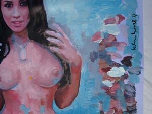 Peter Klashorst - Acrylverf op doek , “Naakt” – GROOT - 2017 – 122 x 94 cm kopen? Bied vanaf 350!