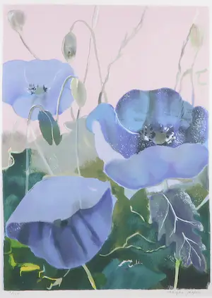 Marjan Jaspers - Zeefdruk, Klaprozen I - Ingelijst kopen? Bied vanaf 50!