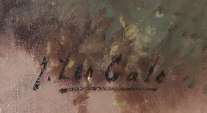 Hendrik Jan ten Cate - Olieverf op doek, Vrouw op bospad - Ingelijst (Groot) kopen? Bied vanaf 200!