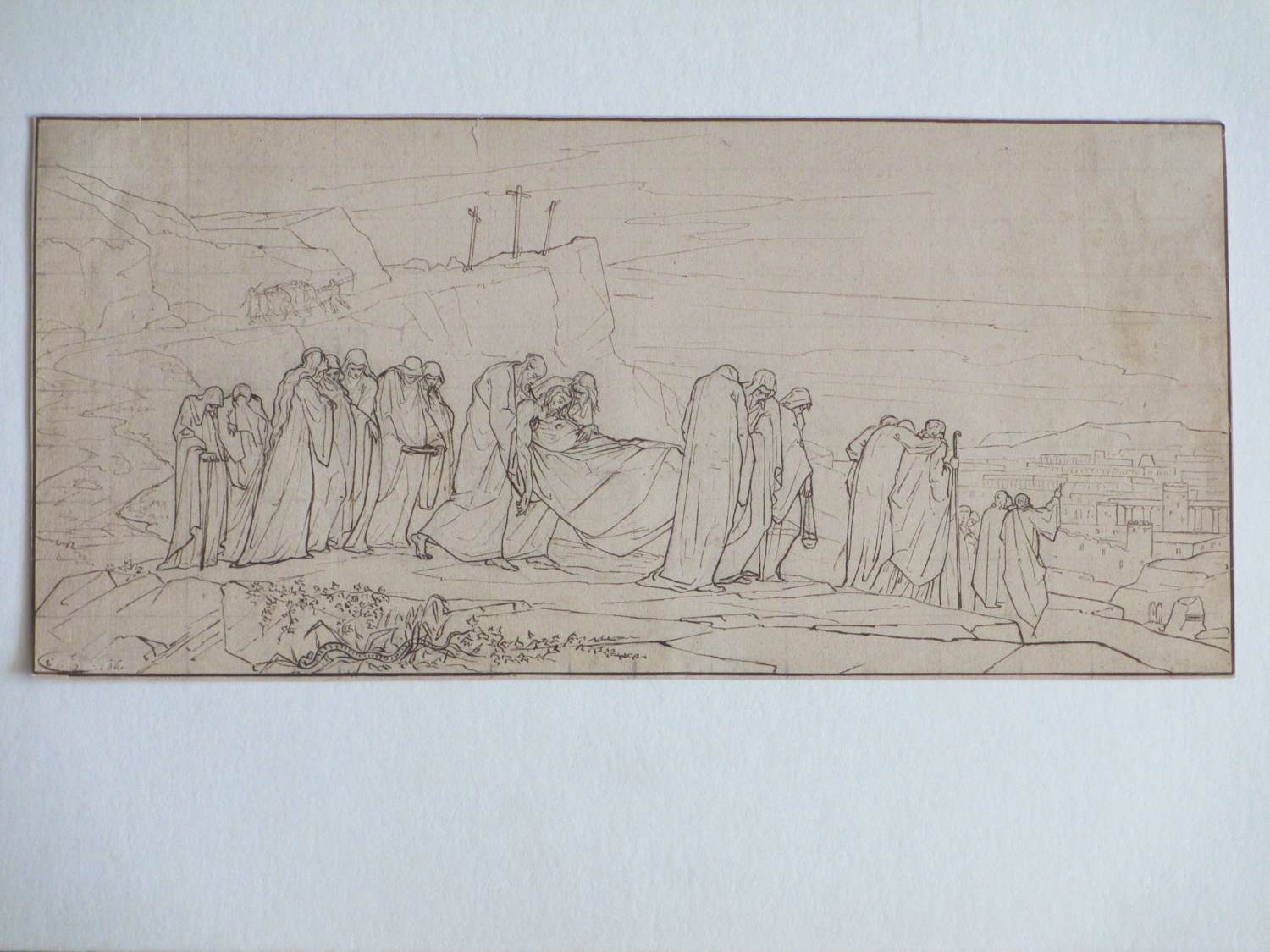 Antoon Derkinderen - De afname van Christus van het kruis - Inkttekening verkocht voor € 75!