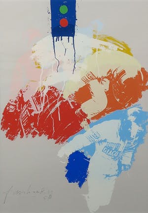 Frank Gude - Litho, Pitstop - Ingelijst kopen? Bied vanaf 1!