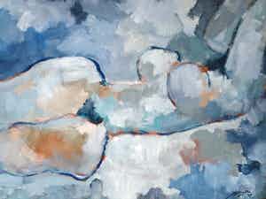 Jelle Hoogstra - Gouache: 'vrouwelijk naakt'- 1987 verkocht voor € 100!
