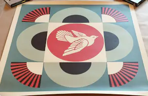 Shepard Fairey - GEOMETRIC DOVE -BLUE- SIGNED OFFSET LITHOGRAPH kopen? Bied vanaf 1!